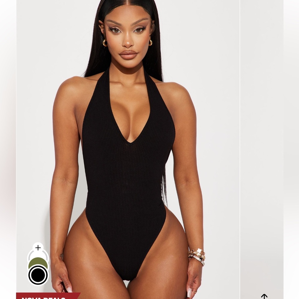 Fashion nova Karol Black Halter Bodysuit